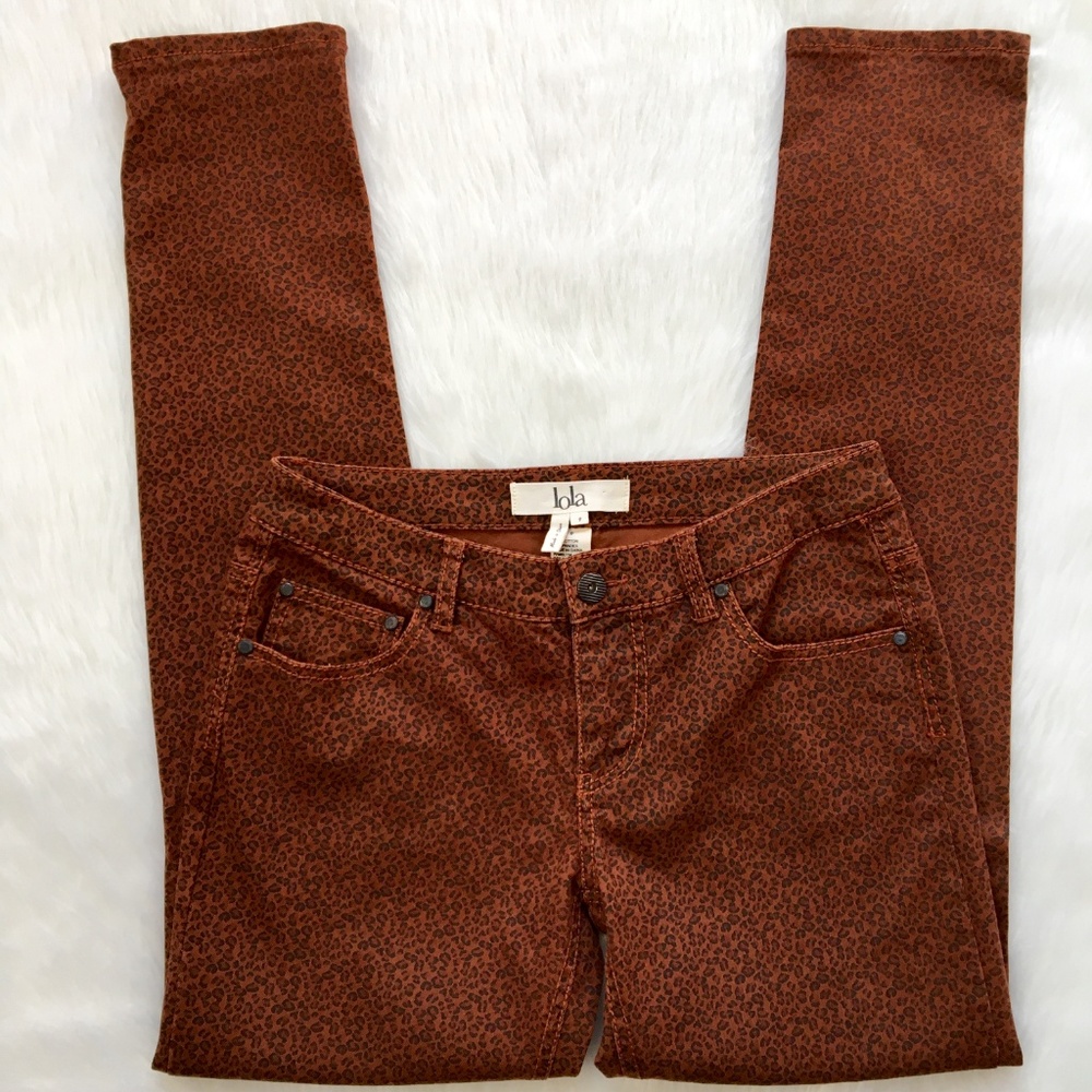 Lola Leopard Print Skinny Jeans Size 9